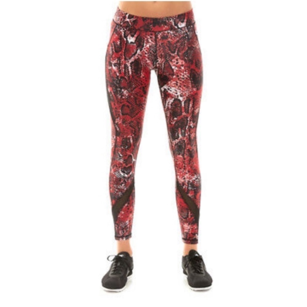 Human Performance Engineering Red Snakeskin Leggings